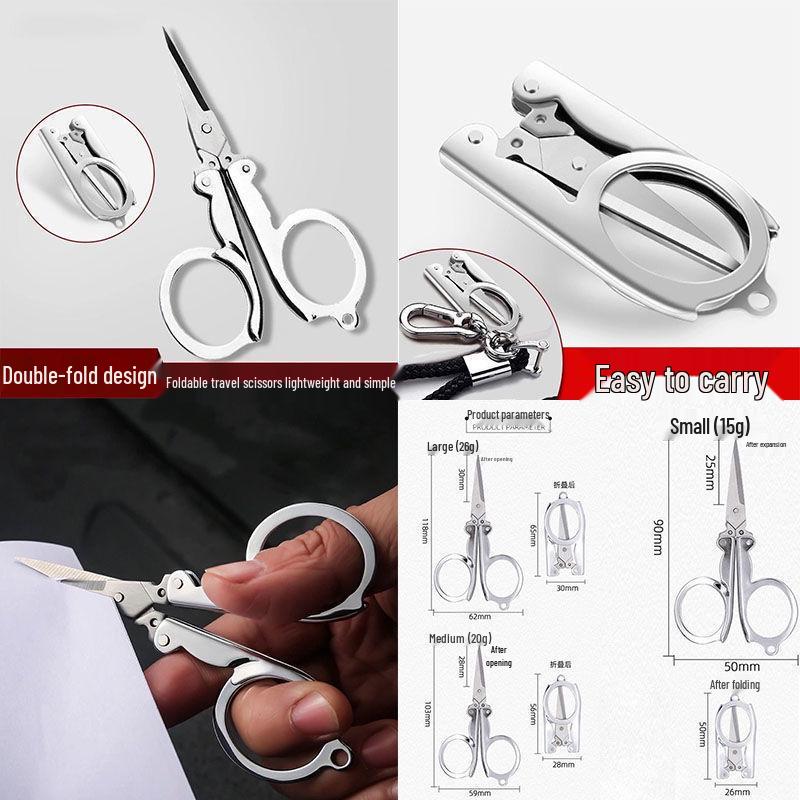 

Портативные мини складные рыболовные ножницы из нержавеющей стали Small Folding Scissors - PVC Bag