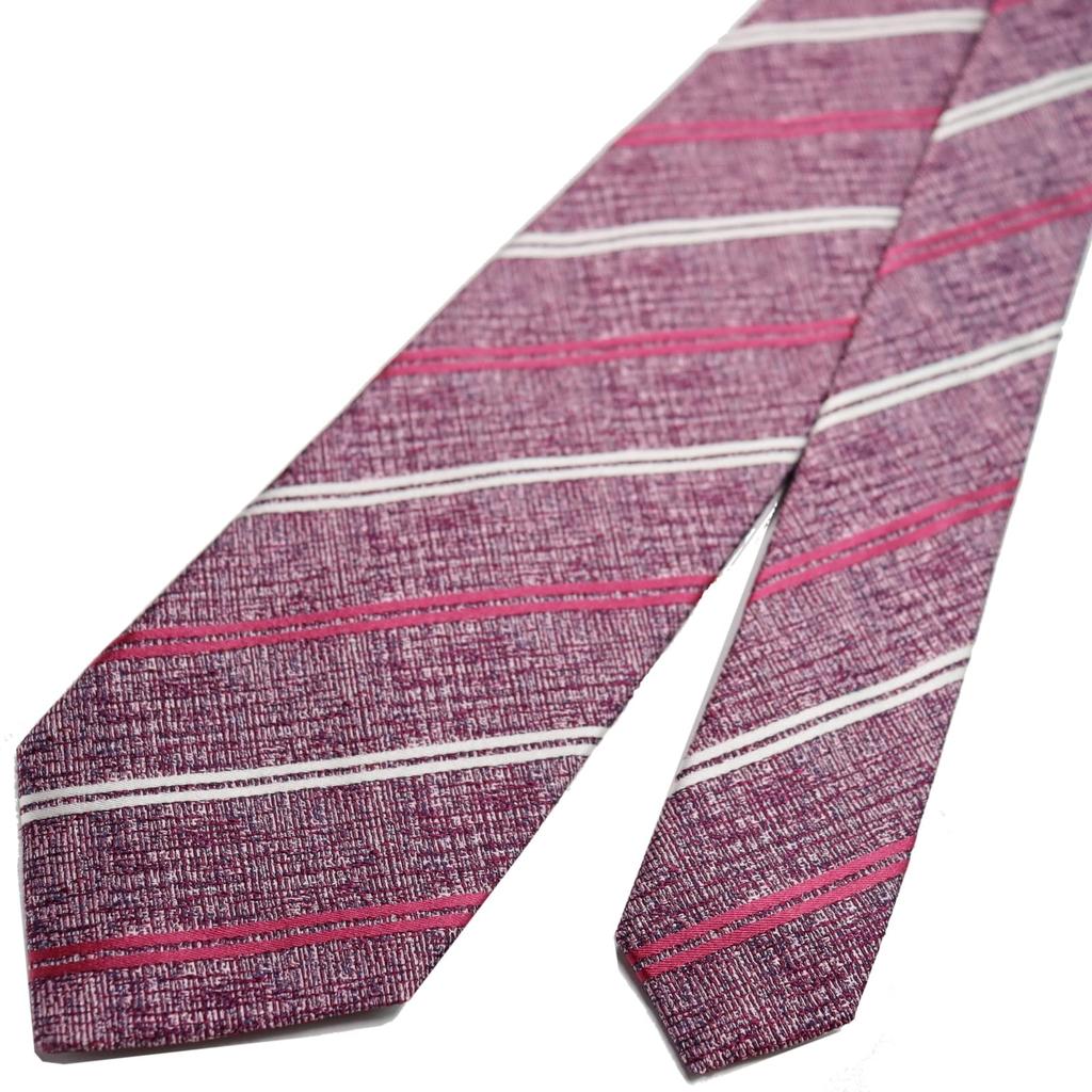 Michiko London KOSHINO Striped Silk Made In Italy with Japanese Perfect Gift for Men and Wine Tie, Fabric, 100% Silk, Women, Unisex, mki-017-B,