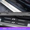 XMZSA1 For Volkswagen VW Carbon Fiber Car Door Sill Sticker R Line Tiguan Jetta Golf 3 4 5 6 7 Polo Passat Threshold Pad Film Accessory