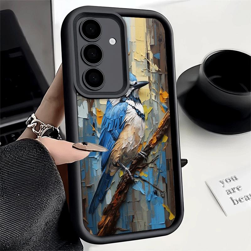 Phone Case for Samsung Galaxy S26 S25 Ultra S24 FE Bird Oil Painting Style Shell S23 Plus S22 + S21 S20 5G Soft Silicone Funda