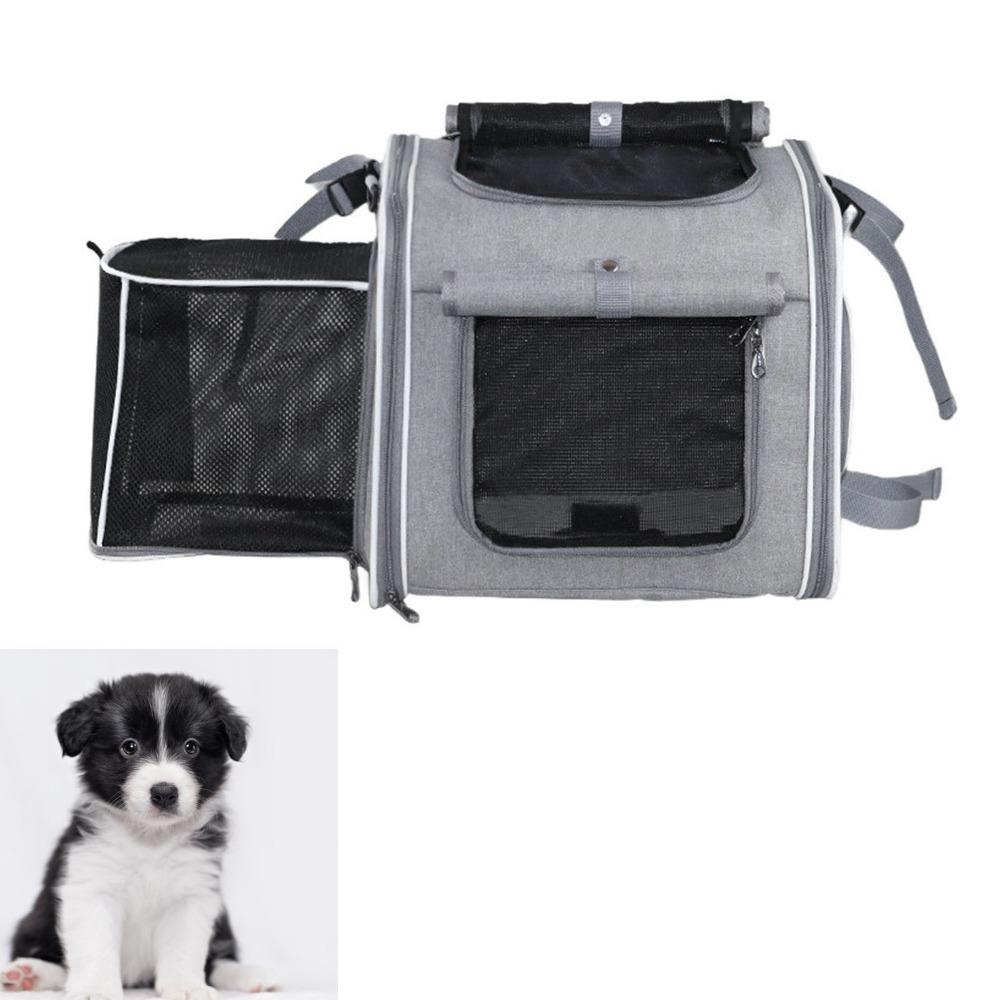 Soft Sided Expandable Cat Backpack Multi Opening Dog Bike Basket  Bike Riding