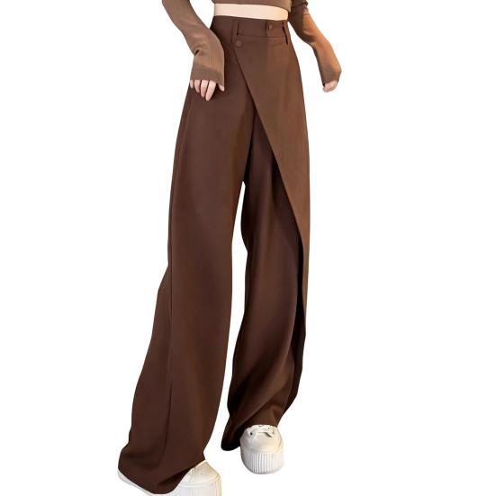 High Waist Women Pants Straight Wide Loose Fit Leg