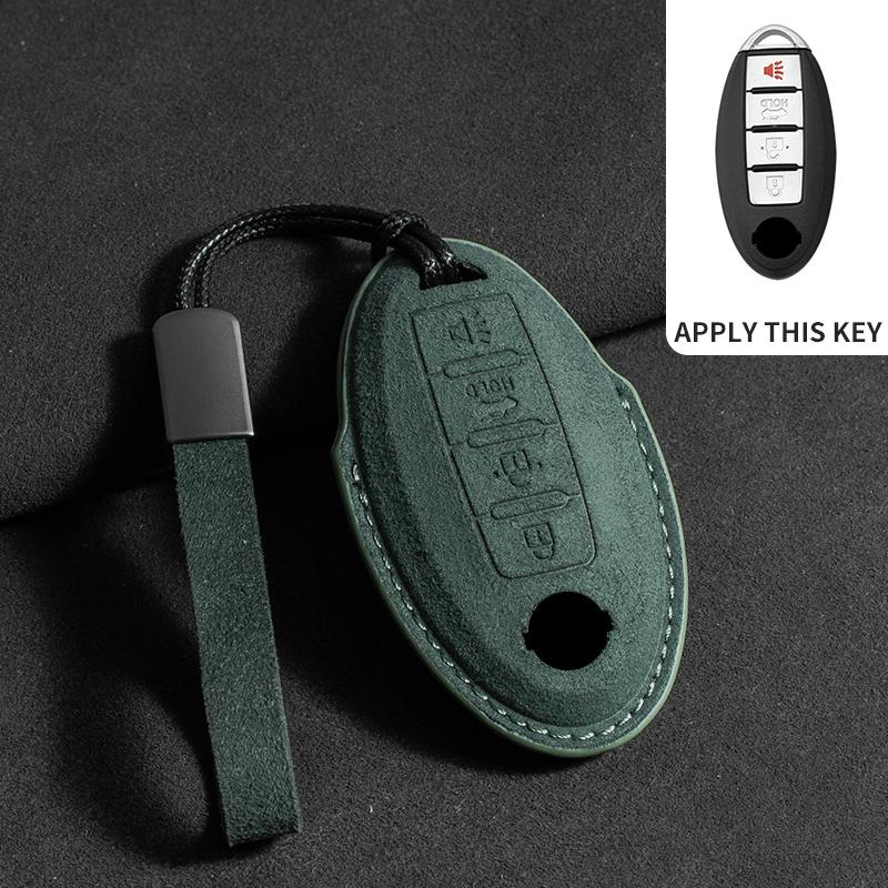 Suede Car Key Case For Nissan Rogue XTrail T32 T31 Qashqai J11 J10 Kicks Tiida Pathfinder Murano Juke Sentra Maxima Rogue Armada