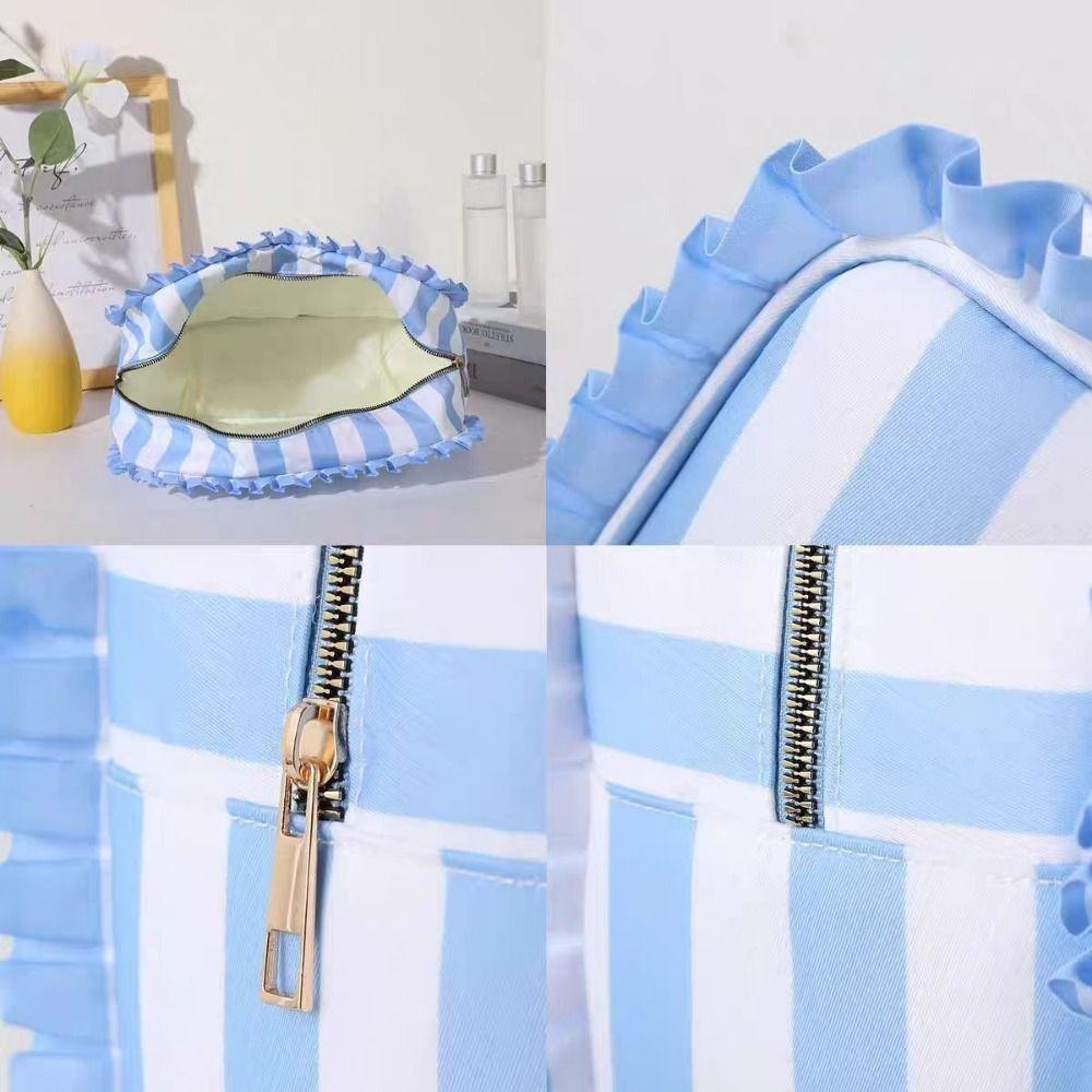 Waterproof Lacework Makeup Bags Nylon Grid Printing Storage Bag Toiletry Organizer  for Women Girls
