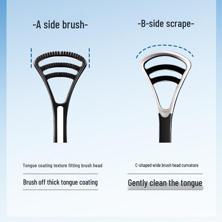 Men's Tongue Cleaner 0.01: Adult Oral Hygiene Scraper and Brush for Tongue Coating