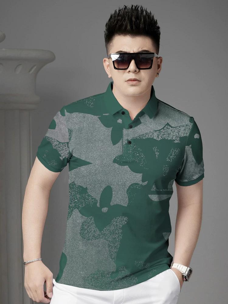 European Trendy Brand Printed Short-Sleeved Polo Shirt for Men Summer 2025 New Slim Fit Lapel Top Half-Sleeved T-Shirt for Men