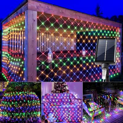 9.8*6.6Ft Lampki solarne siatka Wodoodporne 8 Trybów świecenia Zewnętrzne Lampki migoczące do ogrodu na patio Ściana Dach Balkon Dekoracja świąteczna