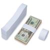 300Pcs Money Bands Bundles Self Sealing Professional Durable White Blank Paper Cash Straps Wrappers Supermarket Accountant Bank Supplies