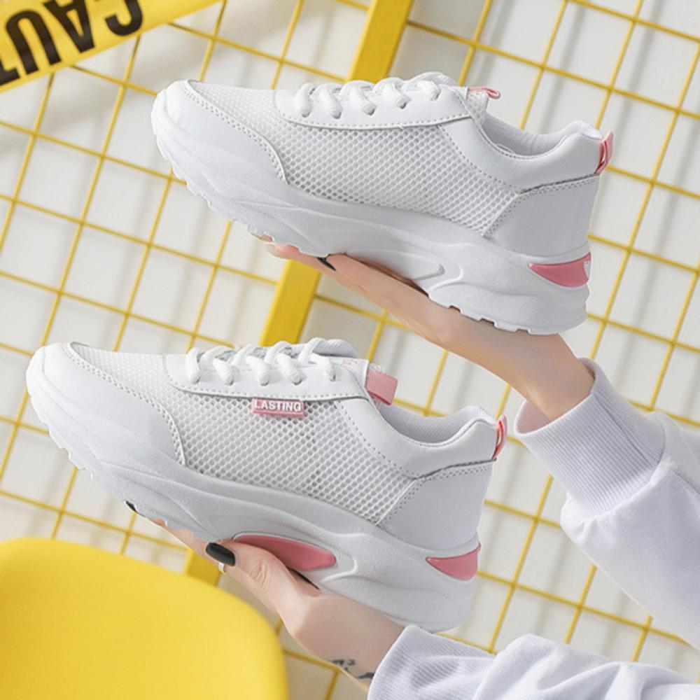 Síťované boty Dámské Duté Jednovrstvé Síťované Sportovní Boty Prodyšné Nízké Letní Jednobarevné Běžecké Boty Síťované Tátovy Boty