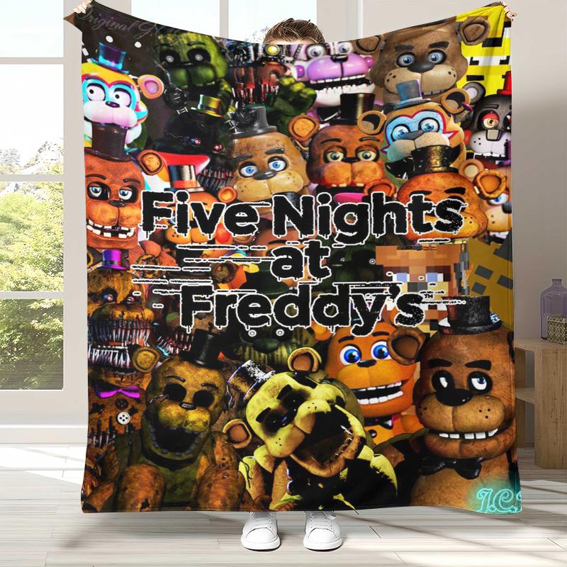 Coperta in Flanella Horror Freddy F-FNAF Games, Coperta in Peluche Calda Ultra Morbida per Casa Camera da Letto Letto Divano Ufficio Campeggio Picnic