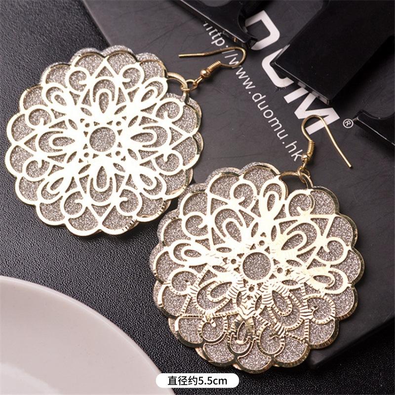 Fashion exaggerated niche temperament fringed earrings retro personality versatile sequined earrings women's long ear jewelry