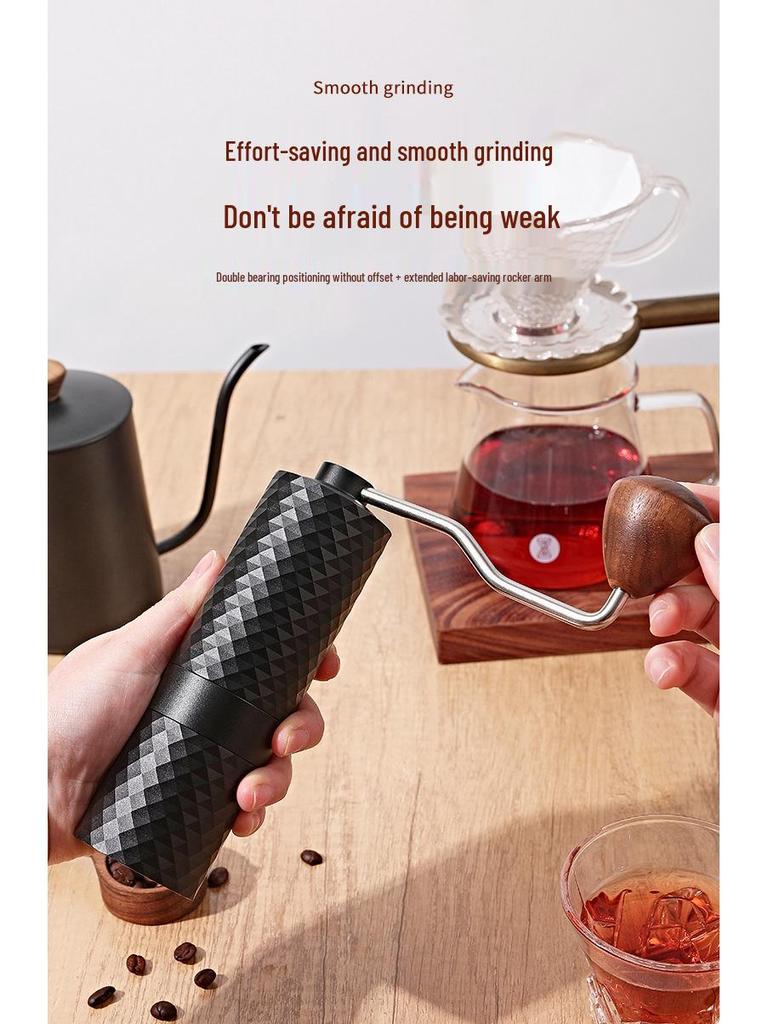 Compact Steel Core Manual Coffee Grinder - Hand-Powered Mill for Fresh Coffee Beans