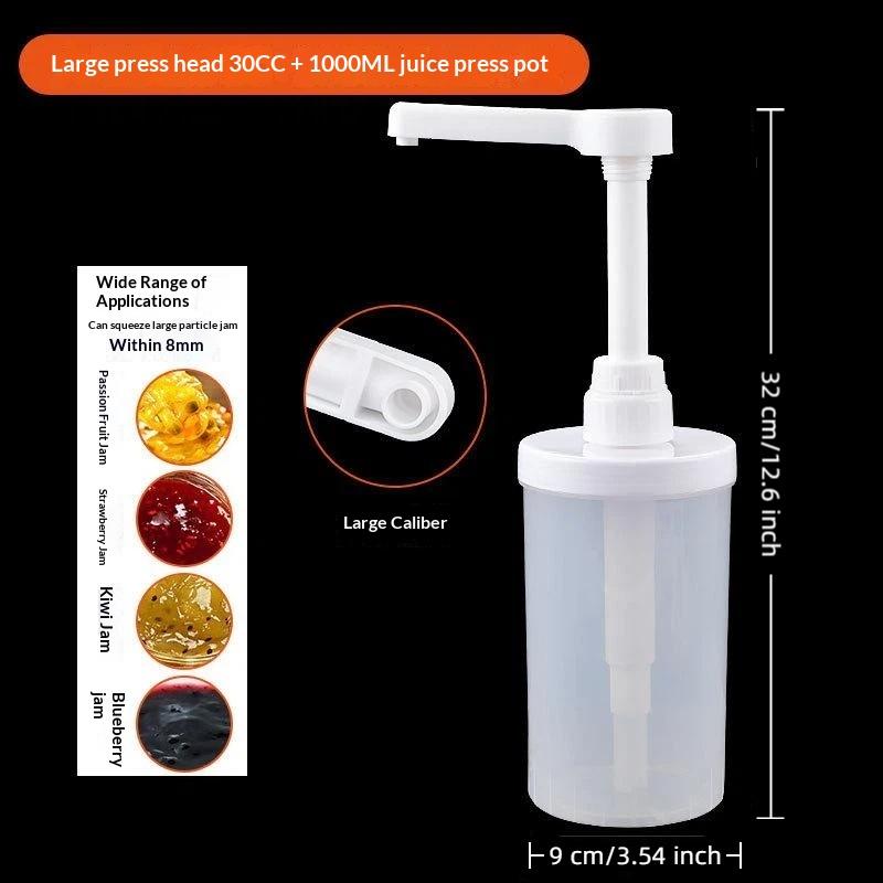 1Pcs Kitchen Honey Container 5-30Cc Liquid Dispenser With Scale Coffee Syrup Bee Drip Bottle With Hydraulic Pump And Nozzle Head