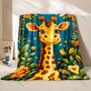 Cartoon Animal Park Printed Blanket Warm and Soft for Home Travel Blanket Sofa Bedding Camping Picnic Car Office Cover Blanket