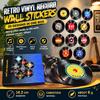 Retro Vinyl Record Wall Stickers, 20-Piece Box Set, Cardstock Round Decals, 14.2 cm Diameter