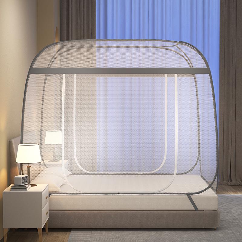 Mongolian Yurt Style 2m Anti-Fall Mosquito Net, No Installation Needed, Fits 1.8m Bed