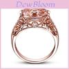Elegant Rose Gold Color Crystal Flower Wedding Rings For Women Jewelry Accessories