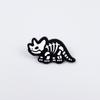 Dinosaur Skeleton Punk Brooch – Halloween Cartoon Animal Badge Accessory
