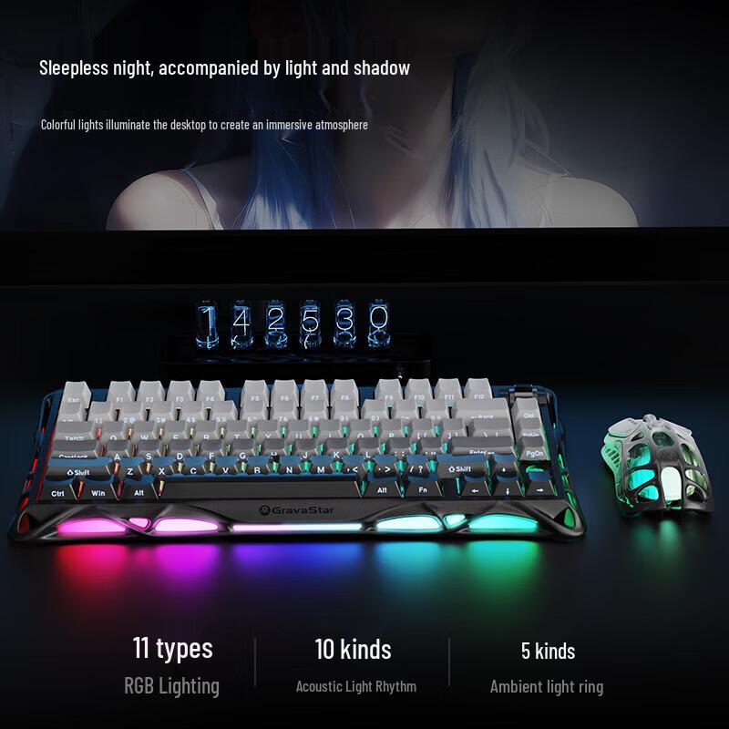 GravaStar K1 Breakout 75% Triple-Mode Custom Mechanical Gaming Keyboard