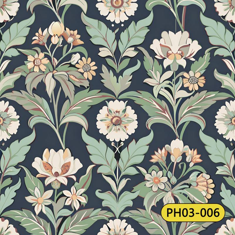 

Floral Peel and Stick Wallpaper Boho Vintage Contact Paper Cabinets Leaf Flower Removable Self Adhesive Wallpapers for Bedroom 44x500cm