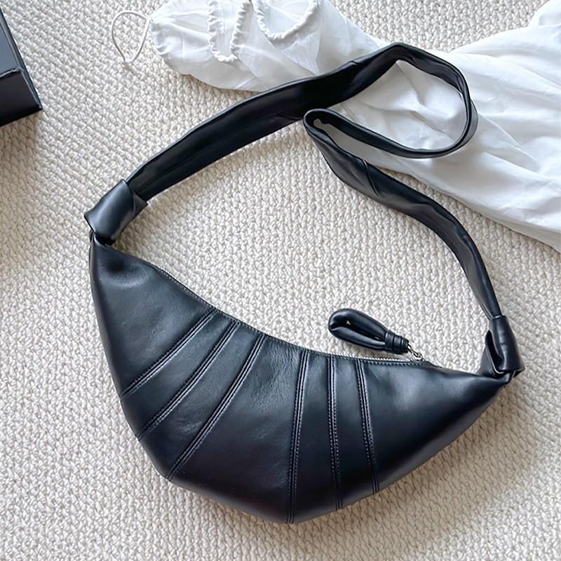 Sheepskin Croissants Women's Genuine Leather Kosong Bag High-end Single-shoulder Cross-arm Niche Dumpling Light Luxury