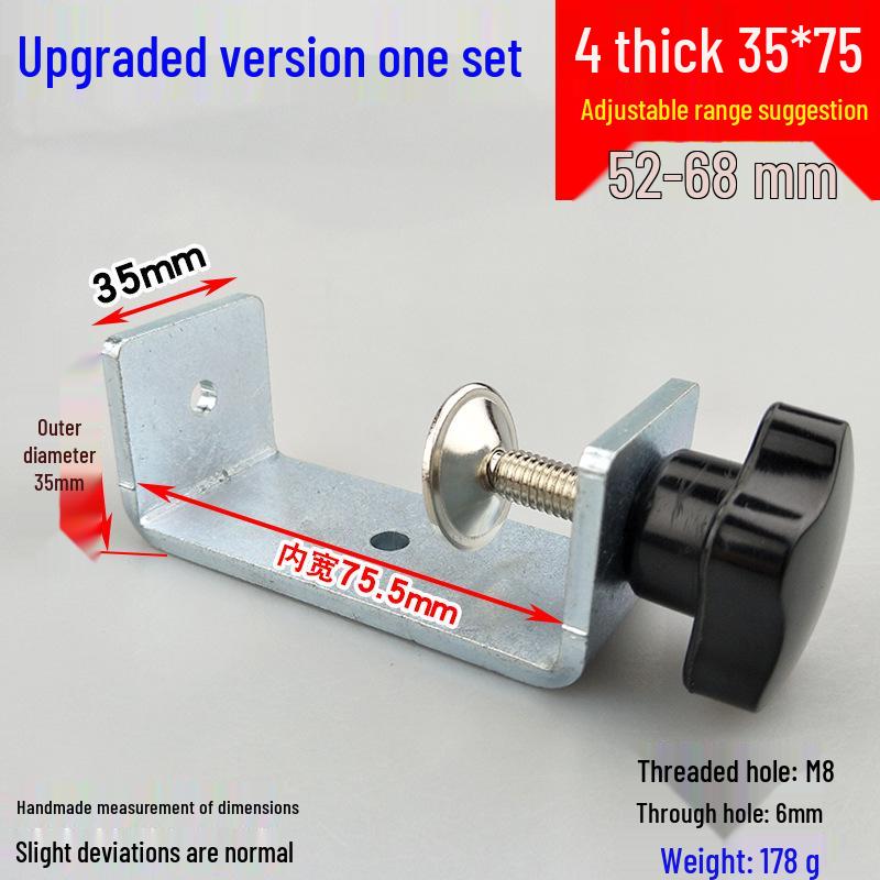 Square Tube Clamp U-Angle Clip with Hole Connector for Mounting