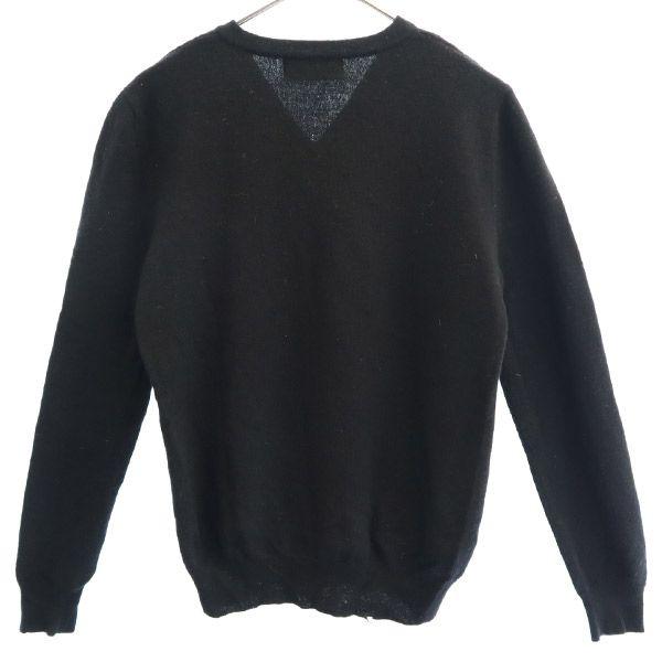 FRED PERRY One-point embroidery pattern Long sleeve V neck sweater S knit Women Used