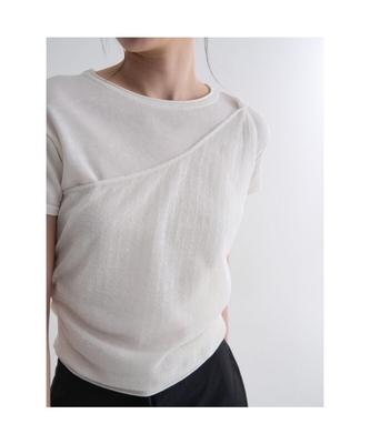 Layered Short Sleeve Pullover Ivory