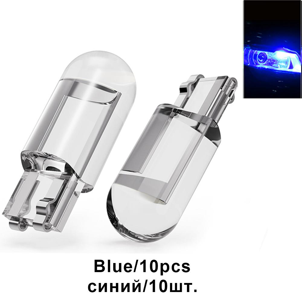 10pcs T10 W5W 194 168 LED Bulbs Reading Light COB Led Auto Dome Lights License Plate Lamp 3000K Ice Blue Amber White for 12V 24V