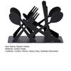 Black Cutlery Table Napkin Holder Standing Metal Fork Spoon Cutter Tissue Stand Home Kitchen Dining Table Flatware Paper Towel Dispenser Organizer