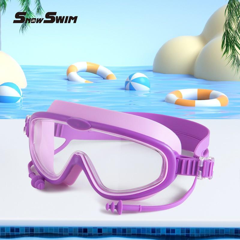 Kids Swim Goggles Waterproof Anti-Fog Large Frame Professional Diving Eyewear Boys Girls