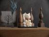 Maneki Neko White Lacquerware Paw Metal Lucky Good Feng Takaoka Copperware Neko Gin-Yado (Lucky Cat) (Right Raised) / Figurine, Cat, Luck, Shui,