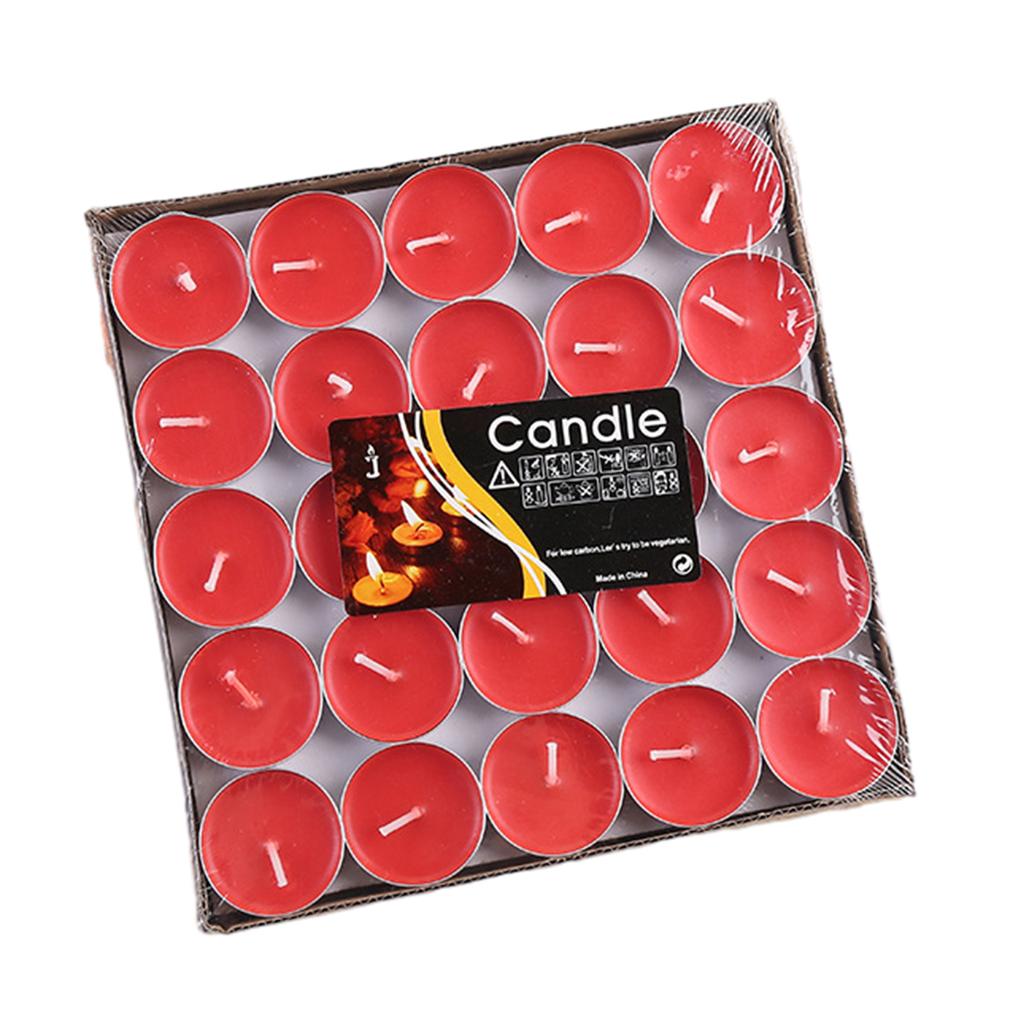 50Pieces Round Paraffin Wax Candle Romantic Layout Wedding Lover Proposal Confession Tea Wax Candle