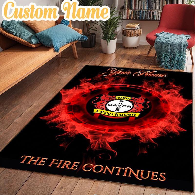 Custom Name Bayer Leverkusen Crest Rug Office Rug Chair Mat Non Slip Carpet Rugs for Bedrooms Dining Room Living Room Home Decor Gifts