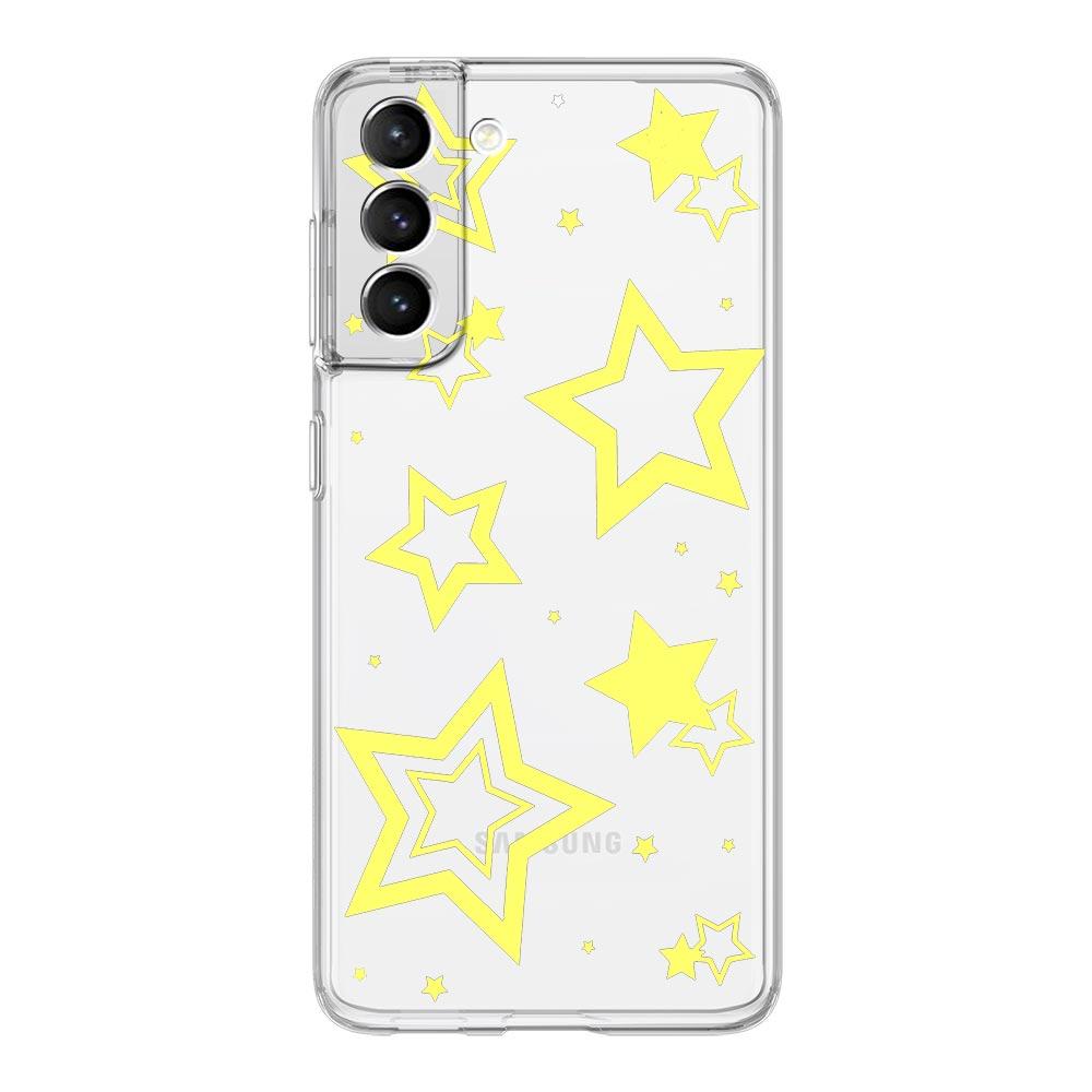 Phone Case For Samsung Galaxy S24 Ultra S23 FE S22 S20 S21 5G S10 S9 Plus S10E S8 Soft Silicone Clear Style Stars Pattern Cover