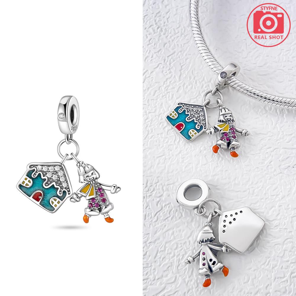 Green Christmas Tree Pendant Snowflakes And Santa Claus Original Charms Copper Beads Fit Bracelet Women Gift Diy Making