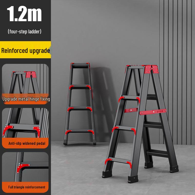 Extra Thick Aluminum Alloy Folding Herringbone Ladder for Home and Engineering Use