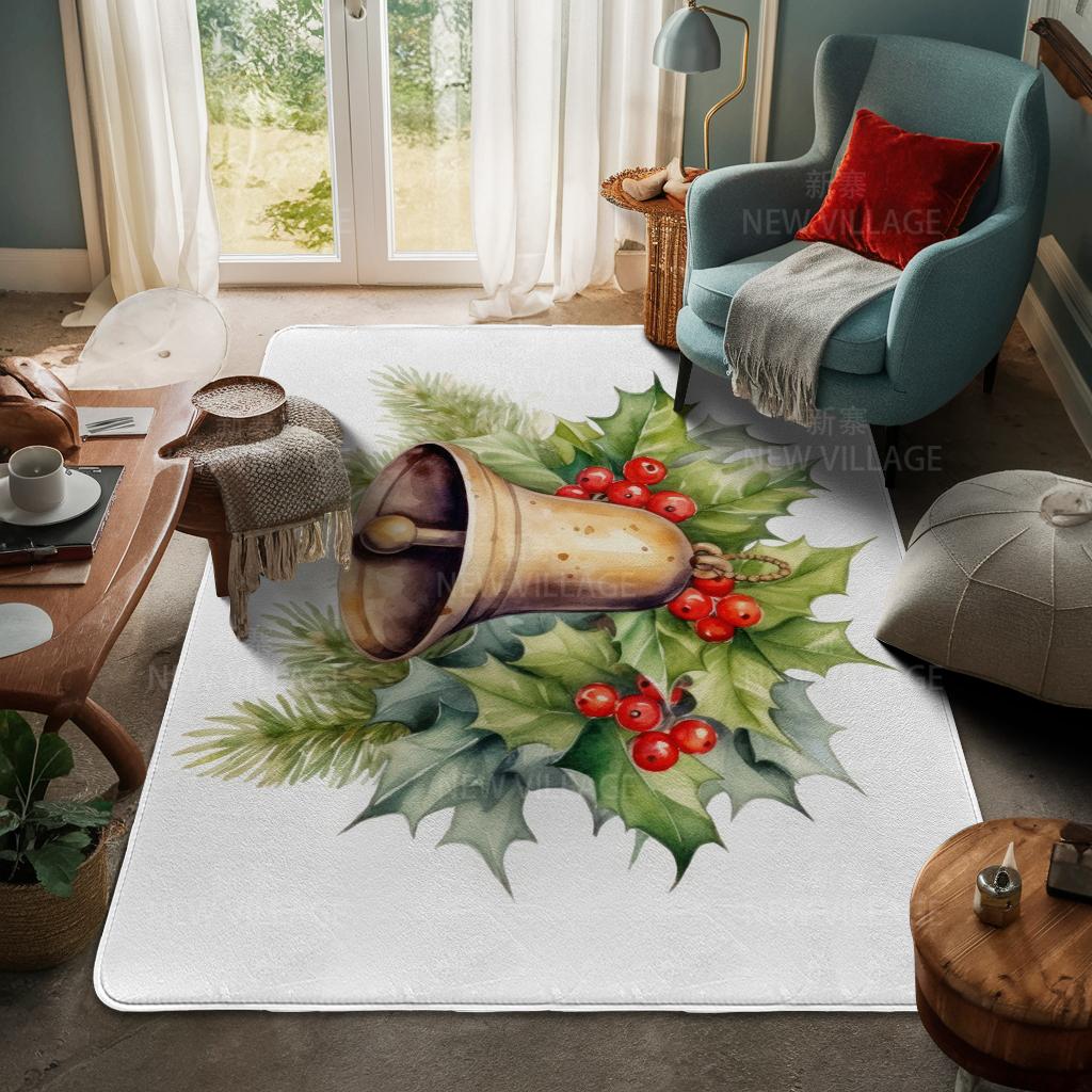 House Entrance Carpet Home Door Mat Living Room Bath Foot Bathroom Non-slip Water Absorption Rugs Bath Merry Christmas Winter