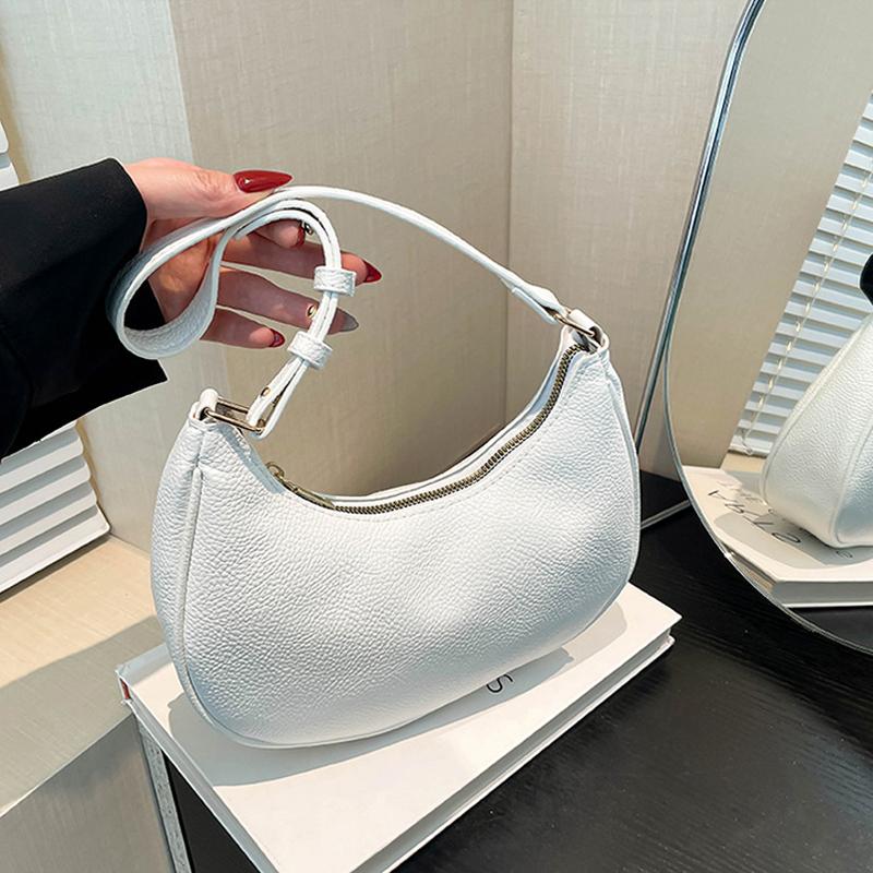 Fashion Armpit Bags for Women Lichee Pattern Crescent Bag Leather PU Purses and Handbags Designer Small Shoulder Bag CLE