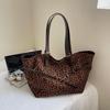 Women's Soft Large Capacity Leopard Shopper Shopping Bag New Travel Casual Shoulder Bag Handbags and Purses CLE
