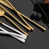 4Pcs White Gold Cutlery 18/10 Stainless Steel Dinnerware Set Spoon Fork Knife Western Home Silverware Tableware Set Supplies