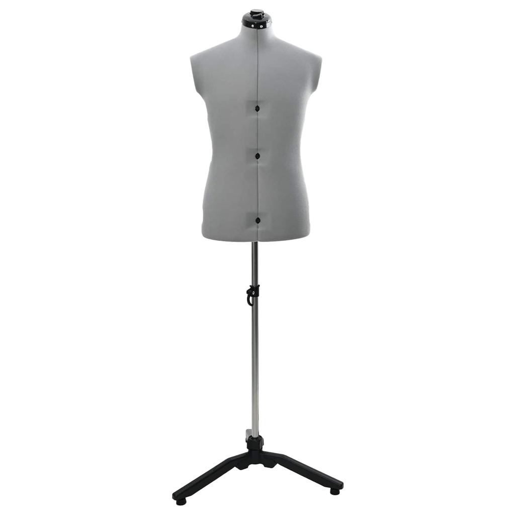 Adjustable Male Dress Form Gray 37.5 45.5 In