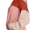 Women Fashion Color Block Long Sleeve O-neck Knitted Ribbed Casual Loose Pullovers
