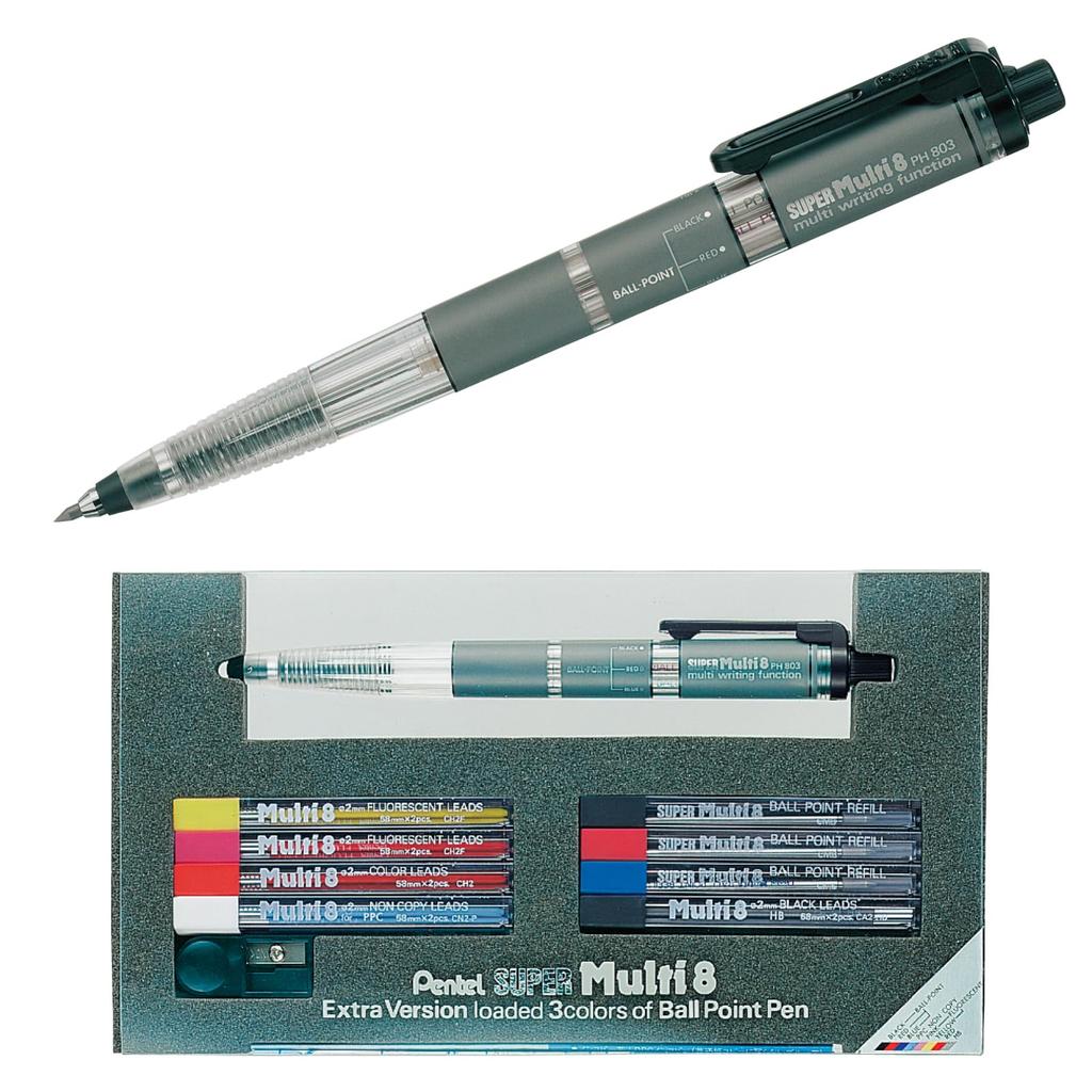 Pentel Super Multi Mechanical Pencil Set PH803ST 8-Piece