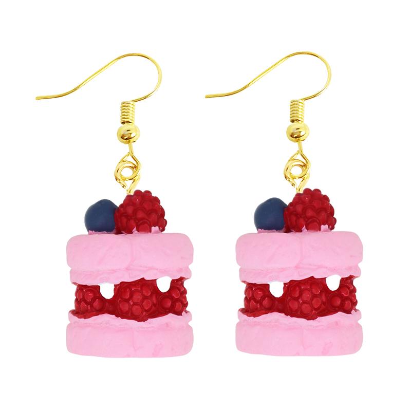 Women Earring Resin Drop Funny Custom Cute Girls Eardrop Kids Chocolate Strawberry Hamburger Dog Mushroom Broccoli Coffee