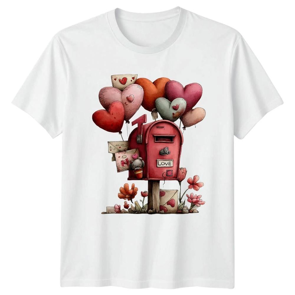 Valentines Day Mailbox Love Hearts Unisexs TShirt Unisexs Tee Graphic Top S