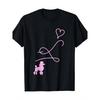 Pink Poodle Heart Line Art Men's Graphic T-Shirt Breathable Short Sleeve Casual Tee - Men's Summer Cotton Graphic Tee