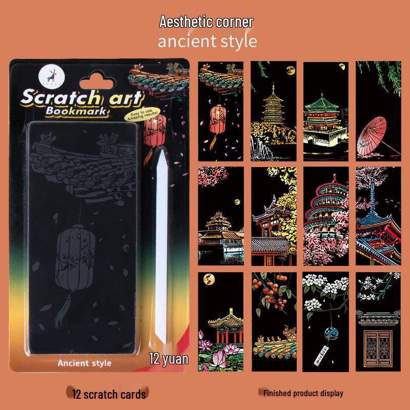 YUELU Night View Scratch Art for Kids: DIY Scratch Paper Toy & Gift
