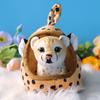 Simulated Tiger Plush Toy with Portable Bed Soft Fluffy PP Cotton Stuffed Giraffe Leopard Lion Animal Plushie Doll Home Decoration Kids Birthday Gift