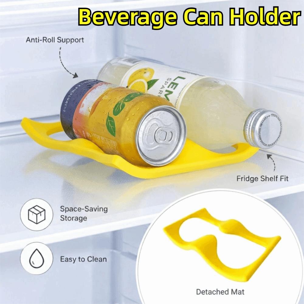 Space-Saving Beverage Can Holder Anti-Roll Fridge Bottle Rack Kitchen Organization